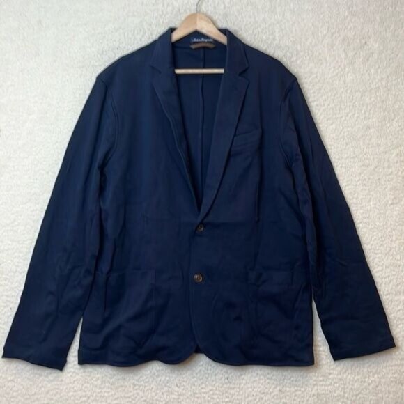 NWT Lands End Mens Ponte Knit Sport Blazer Radiant Navy Size L Large - Picture 2 of 12